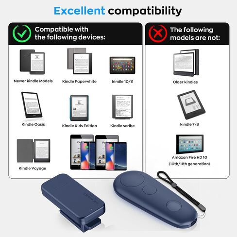 جهاز التحكم عن بعد لقراءة الصفحات لقارئ الكتب الإلكترونية Kindle Paperwhite Oasis Scribe، أداة النقر على الصفحة لأجهزة iPad اللوحية التي تقرأ الروايات، مشغلات تسجيل الفيديو عن بعد لكاميرا الهاتف، أزرق in Saudi Arabia