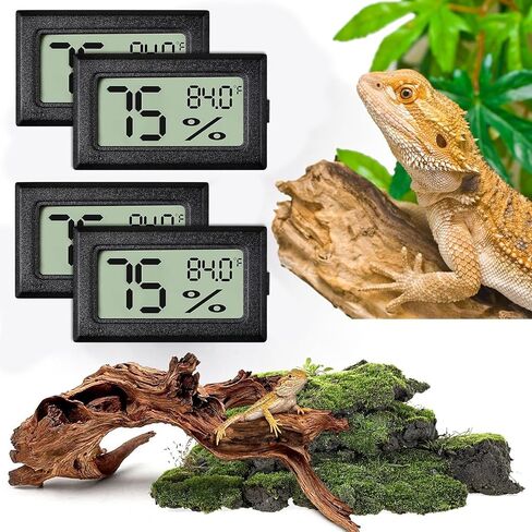 Reptile Thermometer and Humidity Gauge,2PCS Digital Adhesive Reptile Hydrometer Thermomete Tank Accessories,Reptile Terrarium Thermomete Pet Supplies for Snake,Bearded in Saudi Arabia