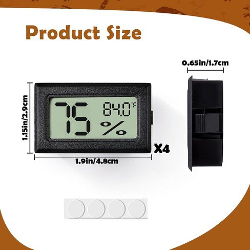 Reptile Thermometer and Humidity Gauge,2PCS Digital Adhesive Reptile Hydrometer Thermomete Tank Accessories,Reptile Terrarium Thermomete Pet Supplies for Snake,Bearded in Saudi Arabia