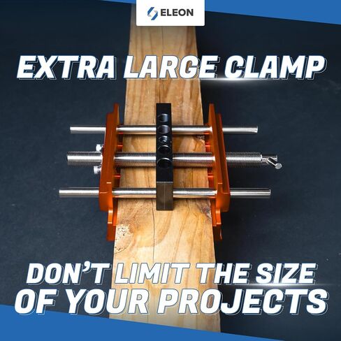Eleon - Self Centering Dowel Jig with Elongated Jaws and Extra Wide Clamp - Precision Woodworking Made Effortless - Lasting Craftsmanship - Durable Aluminum Alloy Dowel Drill Guide - Orange in Saudi Arabia