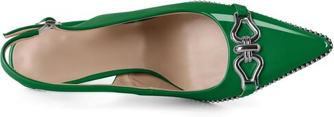 حذاء نسائي بكعب Slingback بمقدمة مدببة وكعب عالي وكعب مطرز مقاس 3.4 بوصة حذاء بكعب عالي in Saudi Arabia