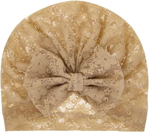 قبعات عمامة للفتيات الصغيرات قبعات معقودة للأطفال الصغار في المستشفى قبعة صغيرة على شكل فيونكة غطاء رأس هندي للرضع حديثي الولادة (دانتيل، 6 قطع) in Kuwait