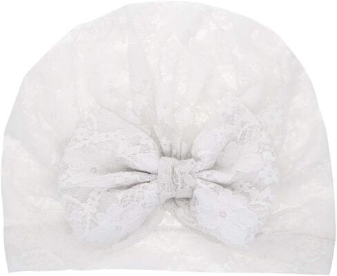 قبعات عمامة للفتيات الصغيرات قبعات معقودة للأطفال الصغار في المستشفى قبعة صغيرة على شكل فيونكة غطاء رأس هندي للرضع حديثي الولادة (دانتيل، 6 قطع) in Kuwait