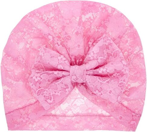 قبعات عمامة للفتيات الصغيرات قبعات معقودة للأطفال الصغار في المستشفى قبعة صغيرة على شكل فيونكة غطاء رأس هندي للرضع حديثي الولادة (دانتيل، 6 قطع) in Kuwait