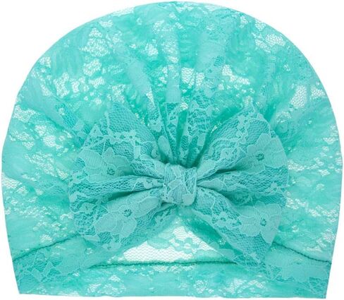 قبعات عمامة للفتيات الصغيرات قبعات معقودة للأطفال الصغار في المستشفى قبعة صغيرة على شكل فيونكة غطاء رأس هندي للرضع حديثي الولادة (دانتيل، 6 قطع) in Kuwait