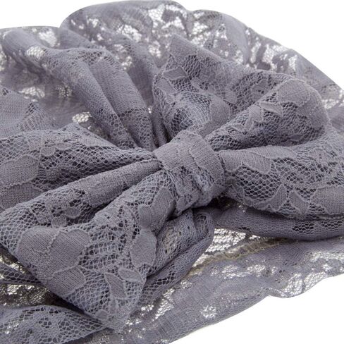 قبعات عمامة للفتيات الصغيرات قبعات معقودة للأطفال الصغار في المستشفى قبعة صغيرة على شكل فيونكة غطاء رأس هندي للرضع حديثي الولادة (دانتيل، 6 قطع) in Kuwait