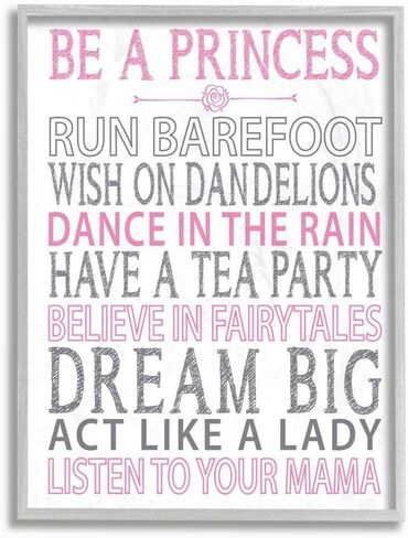 Stupell Industries Be a Princess Pink Typog Canvas Wall Art, 36x48, Design by Artist Susan Newberry Designs in Saudi Arabia
