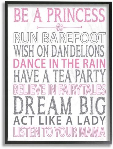 Stupell Industries Be a Princess Pink Typog Canvas Wall Art, 36x48, Design by Artist Susan Newberry Designs in Saudi Arabia