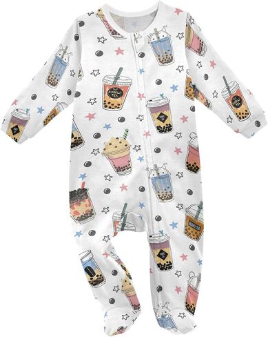Dussdil Baby One-Piece Footies Newborn Rompers Pajamas Cotton Footed Pjs for Sleep Play Boys Girls in Kuwait