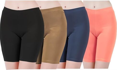 Womens Boy Shorts panties Under Dress Anti Chafing Soft Underwear boxer Short Regular Plus Size 4 Pack combo in Saudi Arabia