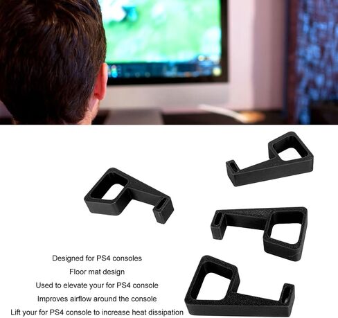 Accessories for PS4 Bracket, Game Machine Cooling Legs, Non Slip Game Console Horizontal Holder, for Improve Airflow Around The Console, Increase Heat Dissipation (Black) in Saudi Arabia