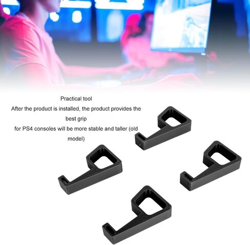 Accessories for PS4 Bracket, Game Machine Cooling Legs, Non Slip Game Console Horizontal Holder, for Improve Airflow Around The Console, Increase Heat Dissipation (Black) in Saudi Arabia