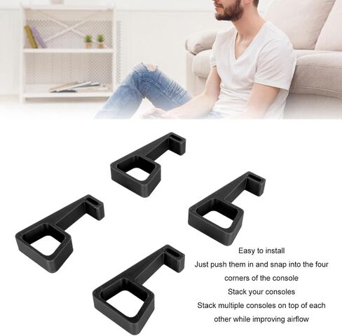 Accessories for PS4 Bracket, Game Machine Cooling Legs, Non Slip Game Console Horizontal Holder, for Improve Airflow Around The Console, Increase Heat Dissipation (Black) in Saudi Arabia