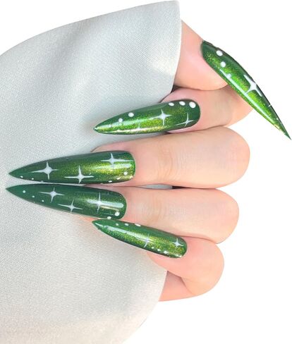 HAND-PAINTED White Press Ons Neon Small Press on Nails Long French Press on Nails Coffin Medium Short Nail art Fake Nail Art Kit with 7g Glue on Nails Handmade Almond Square Nails (Large, Style 26) in Kuwait