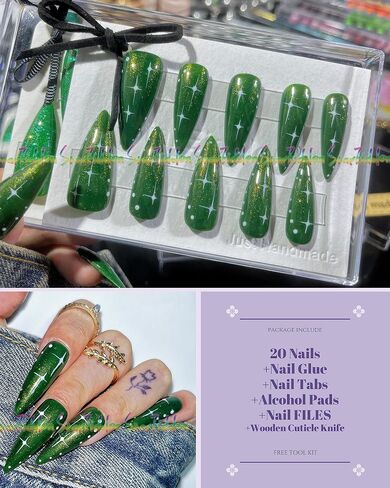 HAND-PAINTED White Press Ons Neon Small Press on Nails Long French Press on Nails Coffin Medium Short Nail art Fake Nail Art Kit with 7g Glue on Nails Handmade Almond Square Nails (Large, Style 26) in Kuwait