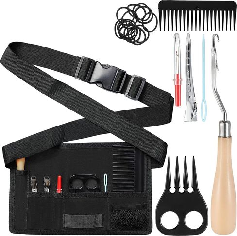 9 Pcs Mane Braiding Kit with Belt Horse Braiding Kit Including Removable Belt with Rug Hook Pin Brush Thread Cutter Mane Comb Hair Clips and Rubber Bands for Western Horse Party in Saudi Arabia