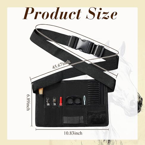 9 Pcs Mane Braiding Kit with Belt Horse Braiding Kit Including Removable Belt with Rug Hook Pin Brush Thread Cutter Mane Comb Hair Clips and Rubber Bands for Western Horse Party in Saudi Arabia