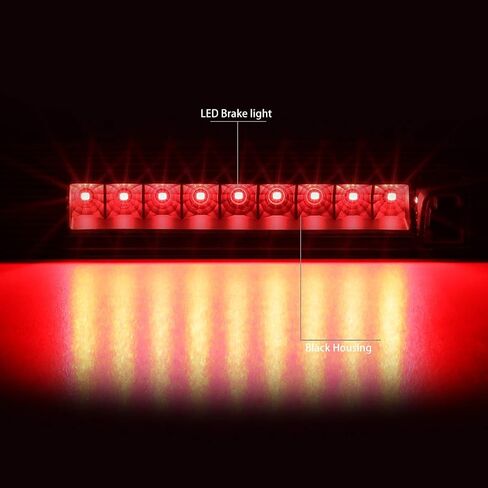 DNA MOTORING 3BL-DNIT07-LED-RD عدسة حمراء LED ضوء الفرامل الذيل الثالث [متوافق مع 07-12 دودج نيترو] in Kuwait