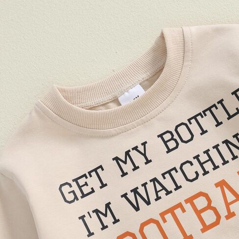 Baby Boy Girl Football Outfit Get My Bottle I'm Watching Football With Daddy Football Onesie Sweatshirt Romper in Kuwait