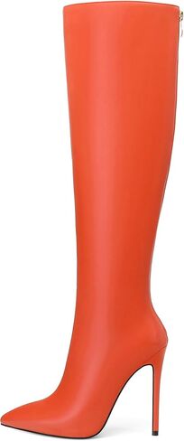 Knee High Boots for Women Pointed Toe High Stiletto Heel Long Boots Zipper Sexy Comfortable Fashion Tall Boots in Saudi Arabia
