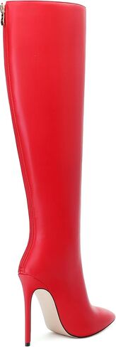 حذاء برقبة للركبة للنساء بمقدمة مدببة وكعب عالي وكعب ستيليتو أحذية طويلة بسحاب مثير مريح موضة أحذية طويلة in Kuwait