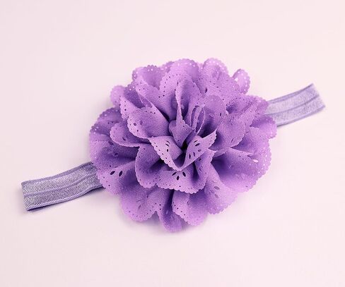 3pcs Cute Baby Bows Headband Chiffon Flower Girl Hairband for Toddler Newborn Infant Soft Elastic Hair Bow Accessories for Baby Birthday Party (Purple, Standard size) in Saudi Arabia