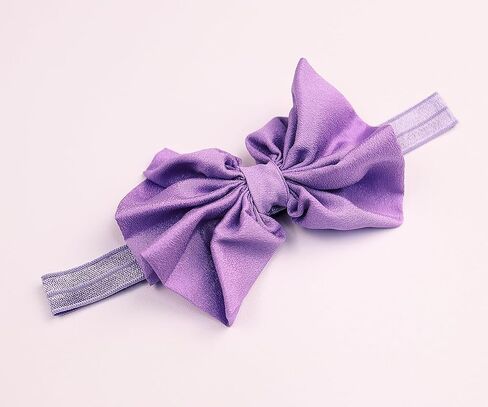 3pcs Cute Baby Bows Headband Chiffon Flower Girl Hairband for Toddler Newborn Infant Soft Elastic Hair Bow Accessories for Baby Birthday Party (Purple, Standard size) in Saudi Arabia