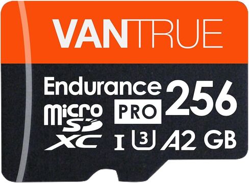 Vantrue 256GB microSDXC UHS-I U3 4K Memory Card with Adapter for Dash Cams | UHS-I U3, 4K UHD video, high speed transfer, monitoring grade, for dash cams, body cams, action cameras, security systems in Kuwait