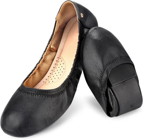 Women's Flats Foldable Ballet Flats for Women Comfortable Ballerina Flats Roll Up Flats for Wedding Party Travel in Saudi Arabia