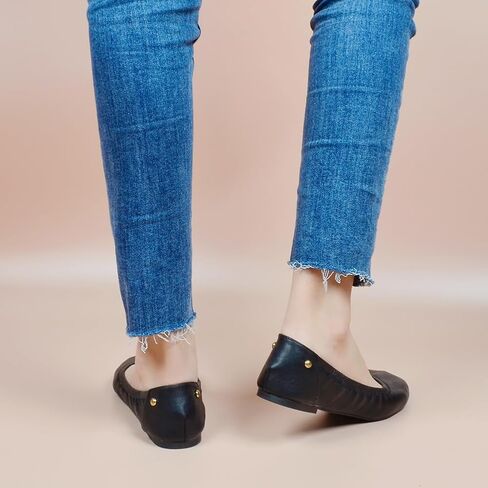 Women's Flats Foldable Ballet Flats for Women Comfortable Ballerina Flats Roll Up Flats for Wedding Party Travel in Saudi Arabia