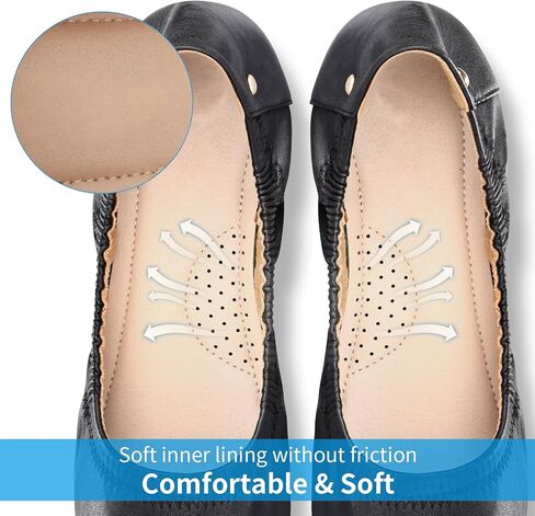 Women's Flats Foldable Ballet Flats for Women Comfortable Ballerina Flats Roll Up Flats for Wedding Party Travel in Saudi Arabia
