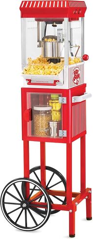 Nostalgia Popcorn Maker Machine - Professional Cart With 2.5 Oz Kettle Makes Up to 10 Cups - Vintage Popcorn Machine Movie Theater Style - Red in Saudi Arabia