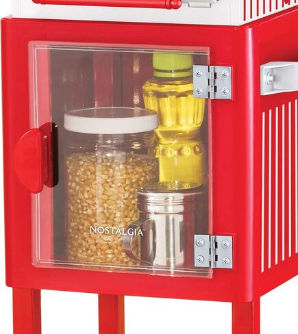 Nostalgia Popcorn Maker Machine - Professional Cart With 2.5 Oz Kettle Makes Up to 10 Cups - Vintage Popcorn Machine Movie Theater Style - Red in Saudi Arabia