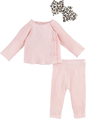 Mud Pie Baby Girls Leopard Three-Piece Set, Leopard, 0-3 Months US in Saudi Arabia