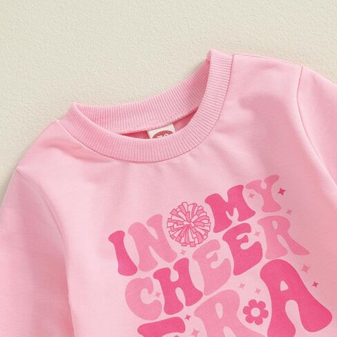 Baby Girl Football Outfit Long Sleeve Round Neck Sweatshirt Pullover Football Flare Pants Toddler Fall Clothes in Saudi Arabia