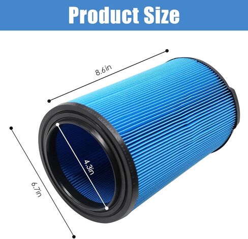 عبوة من 2 مرشحات بديلة VF5000 من ANBOO لمكنسة Ridgid Shop Vac 5-20 جالون للمكانس الكهربائية الرطبة/الجافة + 3 عبوات VF3502 أكياس فلتر مكنسة كهربائية متوافقة مع مكانس Shop Vac 12-16 جالون، مع فرشاة واحدة in Kuwait