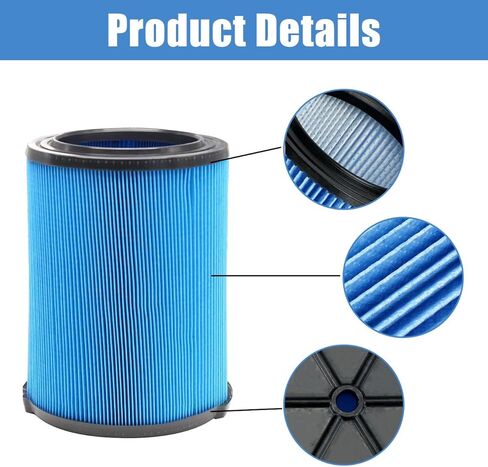 عبوة من 2 مرشحات بديلة VF5000 من ANBOO لمكنسة Ridgid Shop Vac 5-20 جالون للمكانس الكهربائية الرطبة/الجافة + 3 عبوات VF3502 أكياس فلتر مكنسة كهربائية متوافقة مع مكانس Shop Vac 12-16 جالون، مع فرشاة واحدة in Kuwait