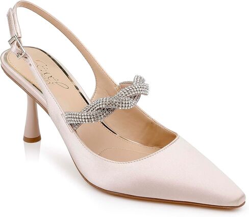 Jewel Badgley Mischka Tierney Braided Slingback Pumps in Saudi Arabia