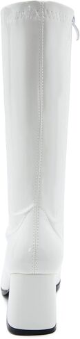Women's Go-Go Boot Mid Calf Boots PU Leather Ladies Party Dance Shoes with Zipper Costume Boots in Saudi Arabia