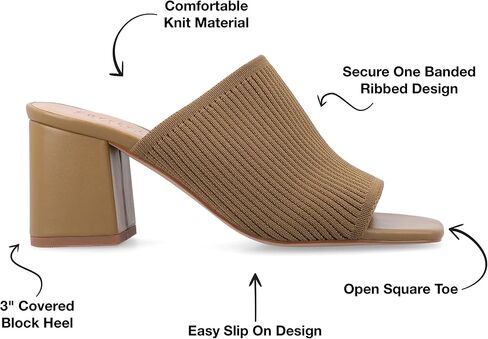 Journee Womens Lorenna Open Square Toe Block Heel Dress Sandals in Saudi Arabia