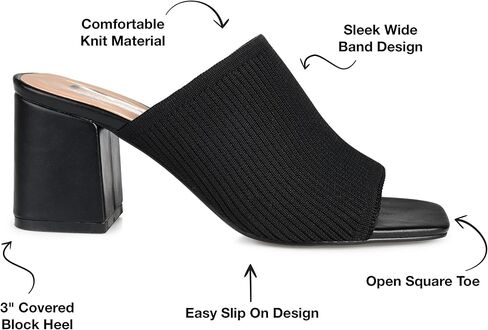 Journee Womens Lorenna Open Square Toe Block Heel Dress Sandals in Saudi Arabia