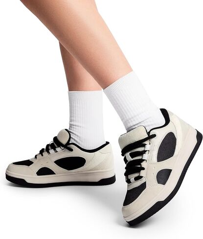 DREAM PAIRS Women's Sneakers Walking Lace-Up Comfortable Casual Vivi Fashion Sneakers Shoes. in Saudi Arabia