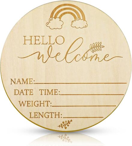 علامة إعلان خشبية للأطفال، لافتة مرحبا بالعالم لحديثي الولادة مقاس 6 بوصات، لوحة تسجيل لحديثي الولادة، لافتة إعلان لحديثي الولادة، لافتة إعلان ولادة الطفل، علامة طفل جديد لحضانة المستشفى، صورة الدعامة in Kuwait