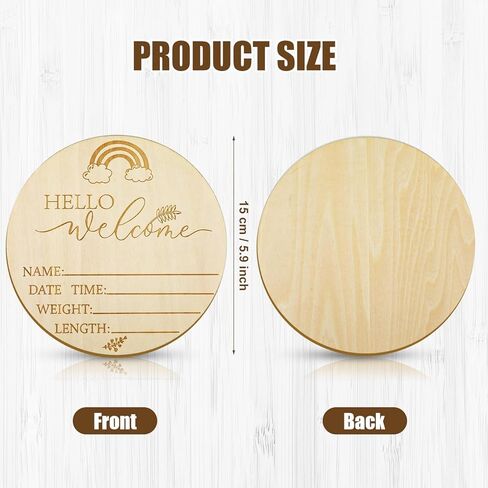 علامة إعلان خشبية للأطفال، لافتة مرحبا بالعالم لحديثي الولادة مقاس 6 بوصات، لوحة تسجيل لحديثي الولادة، لافتة إعلان لحديثي الولادة، لافتة إعلان ولادة الطفل، علامة طفل جديد لحضانة المستشفى، صورة الدعامة in Kuwait