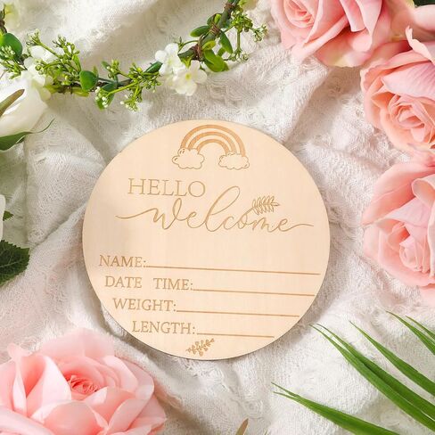 علامة إعلان خشبية للأطفال، لافتة مرحبا بالعالم لحديثي الولادة مقاس 6 بوصات، لوحة تسجيل لحديثي الولادة، لافتة إعلان لحديثي الولادة، لافتة إعلان ولادة الطفل، علامة طفل جديد لحضانة المستشفى، صورة الدعامة in Kuwait