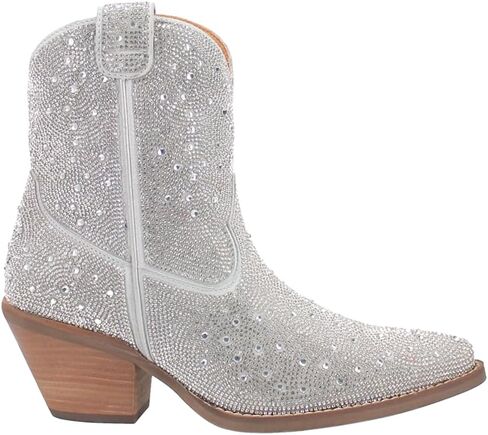 Dingo Womens Neon Moon Rhinestone Pointed Toe Casual Boots Ankle High Heel 3" & Up - Pink in Kuwait