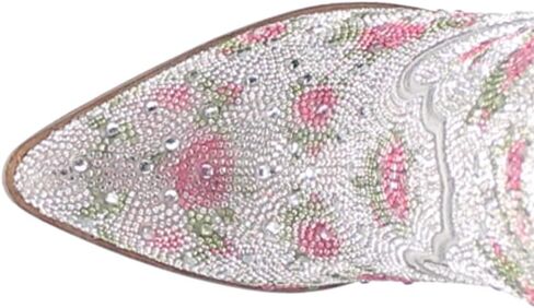 Dingo Womens Neon Moon Rhinestone Pointed Toe Casual Boots Ankle High Heel 3" & Up - Pink in Kuwait