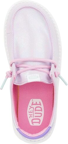 Hey Dude Kids Wendy Iridescent Sparkle (طفل صغير/طفل كبير) - أحذية بدون كعب للأطفال - جزء علوي من القماش - بطانة قطنية in Kuwait