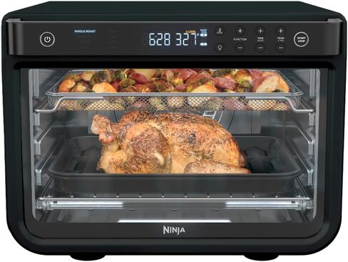 فرن نينجا DT202BK Foodi 8 في 1 XL Pro Air Fry، فرن حراري كبير على سطح الطاولة، فرن محمصة رقمي، 1800 واط، أسود، 12 بوصة (متجدد) in Saudi Arabia