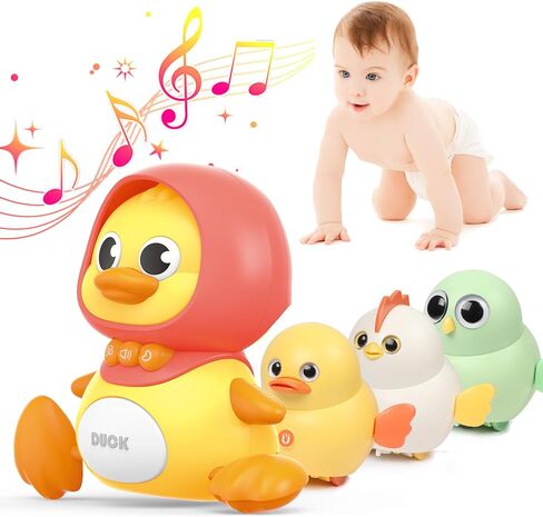 Baby Music Toy Duck Baby Belly Time Toy 3-6 0-6 6-12 Months Newborn Development Crawling Toy Glowing Walking Singing Toy 1-2 3-4 Years Old Boys and Girls Gifts (Yellow) in Saudi Arabia